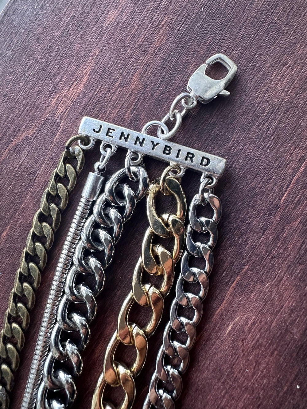 Jenny Bird Chunky Gold and Silver Multi-Chain Bracelet